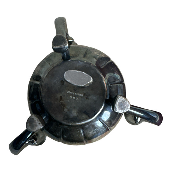 Vintage Reed & Barton Silver-Plate Lotus Flower Bowl With 3 Candle Stick Holders - Picture 3 of 5